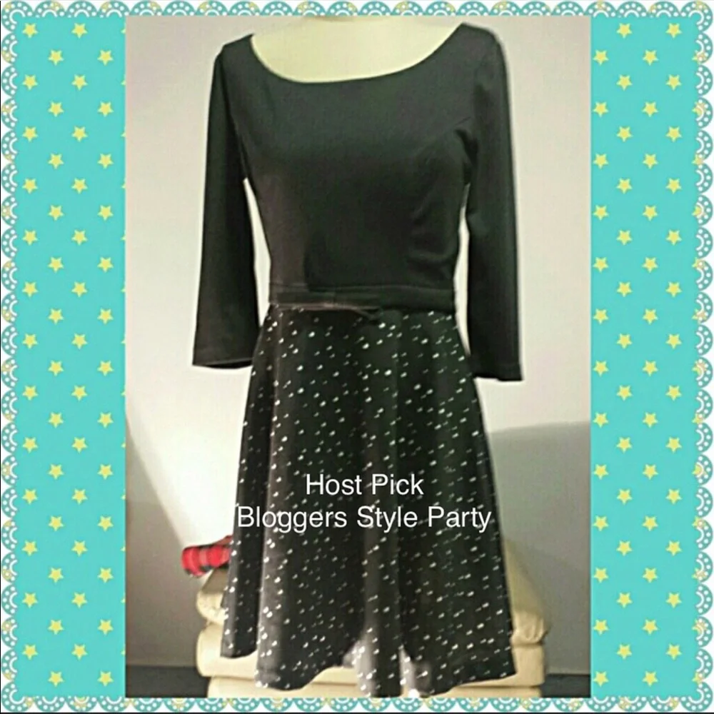 Lauren ConradBlack & White Dress Fit & Flare Dress - Picture 5 of 5